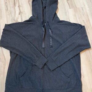 Torrid Sleep‎ Zip front Hoodie Ribbed Knit Soft Lounge Satin Ties and pockets